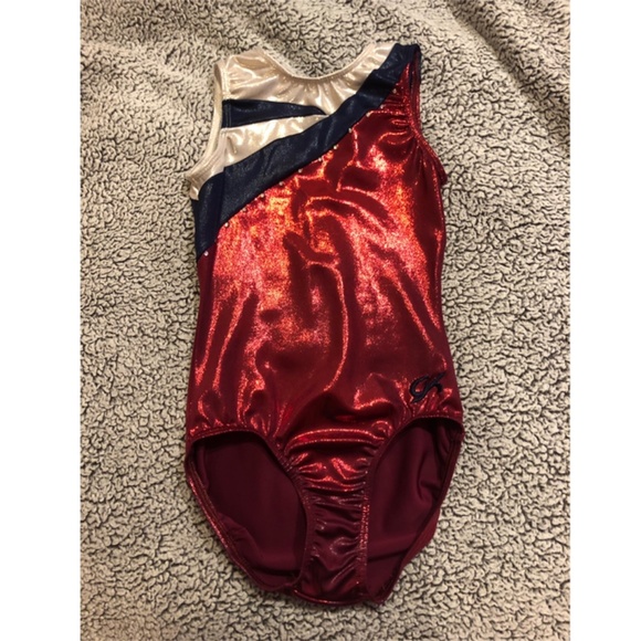 GK Elite Red Patriotic Leotard - Picture 1 of 3
